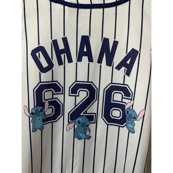 Disney Stitch Baseball Jersey Girls 10/12 Medium 'Ohana - Picture 5 of 6